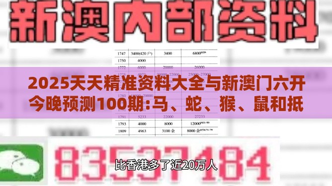 2025天天精准资料大全与新澳门六开今晚预测100期:马、蛇、猴、鼠和抵制虚假诱导危害-精准解读、专家解析解释与落实