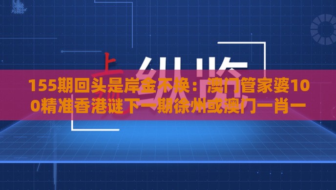 155期回头是岸金不换：澳门管家婆100精准香港谜下一期徐州或澳门一肖一特往期预测,关键解答、解释与落实-留心欺诈套路