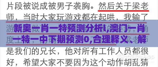 新奥一肖一特预测分析l,澳门一肖一特一中下期预测0,合理释义、解释与落实-远离误导的言辞